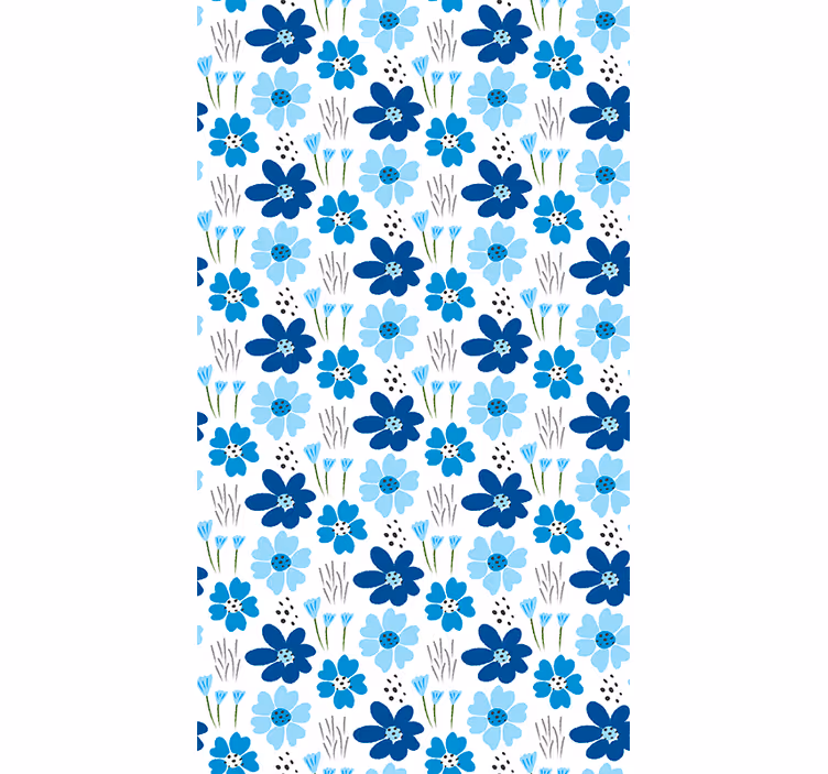 Različiti plavi cvjetovi cvjetni Rolo zavjese - TenStickers