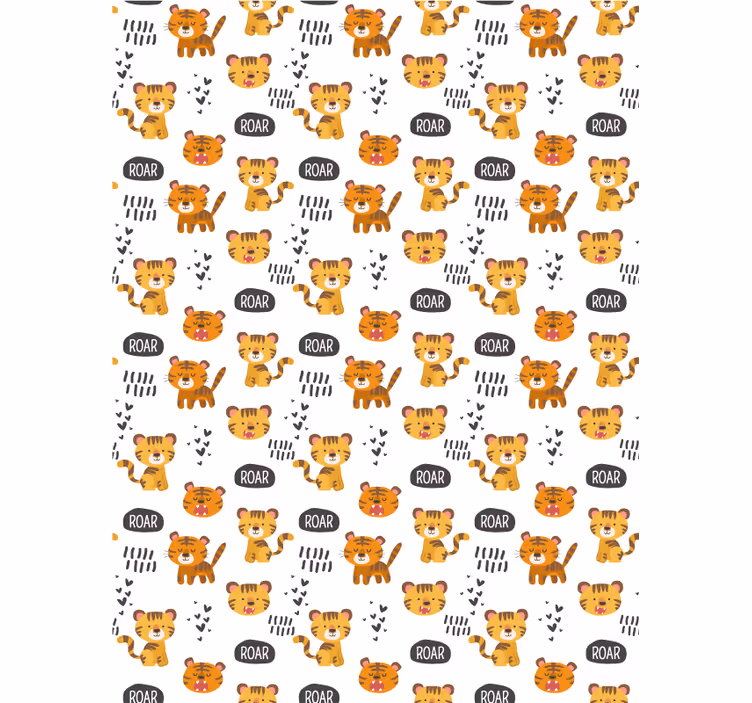 Zavjese za dječju sobu bebe tigrova koji riču - TenStickers