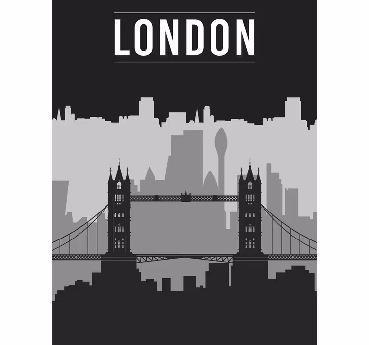 Crno-siva london skyline Rolo zavjese slika - TenStickers