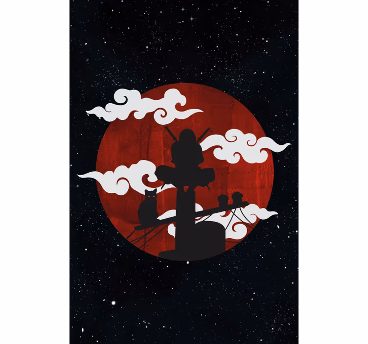 Rolo zavjese izvornik scena samurajske siluete - TenStickers