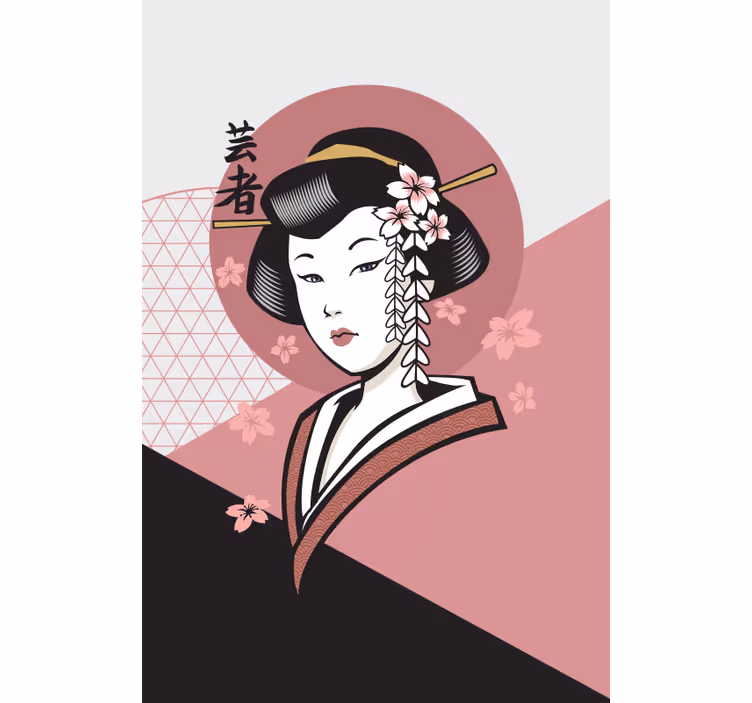 Rolo zavjese s crtežima elegantna japanka - TenStickers