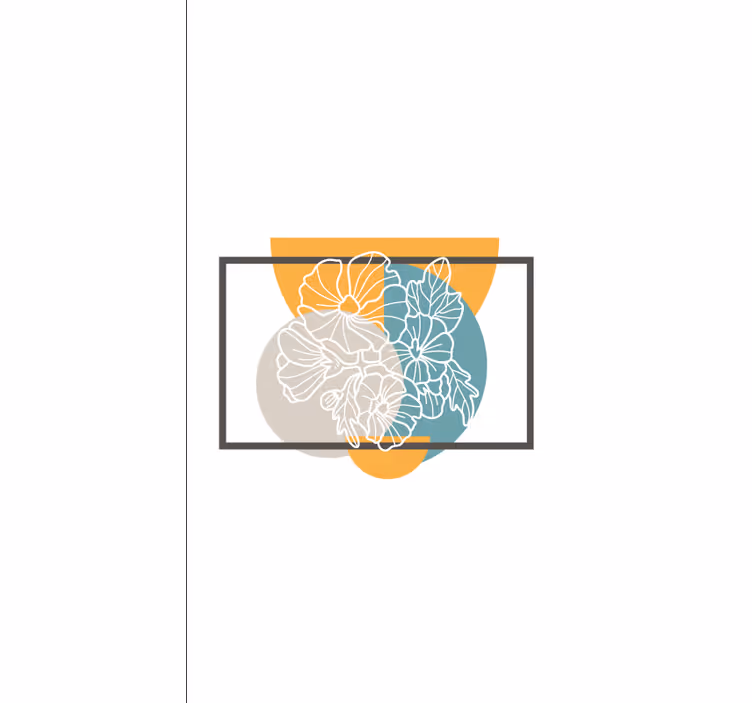 Rolo zavjese cvijeće i biljke minimalistički okvir - TenStickers