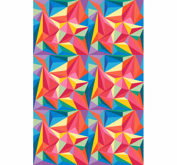 Višebojna geometrijska slika rolo zavjesa slikarstvo - TenStickers