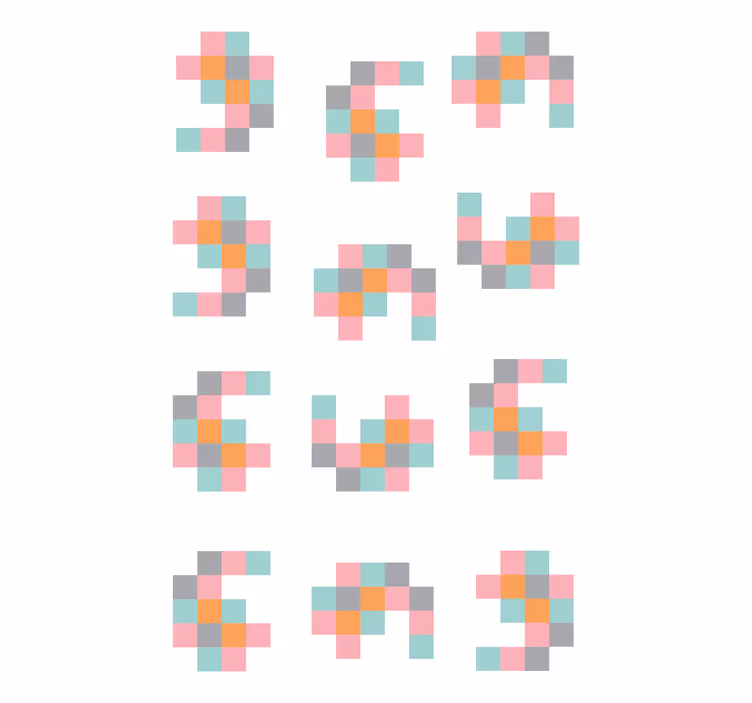 Rolo zavjese izvornik pikselizirani geometrijski uzorci - TenStickers