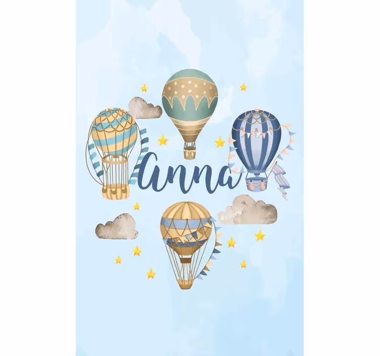 zavjese po mjeri baloni na vrući zrak s imenom - TenStickers