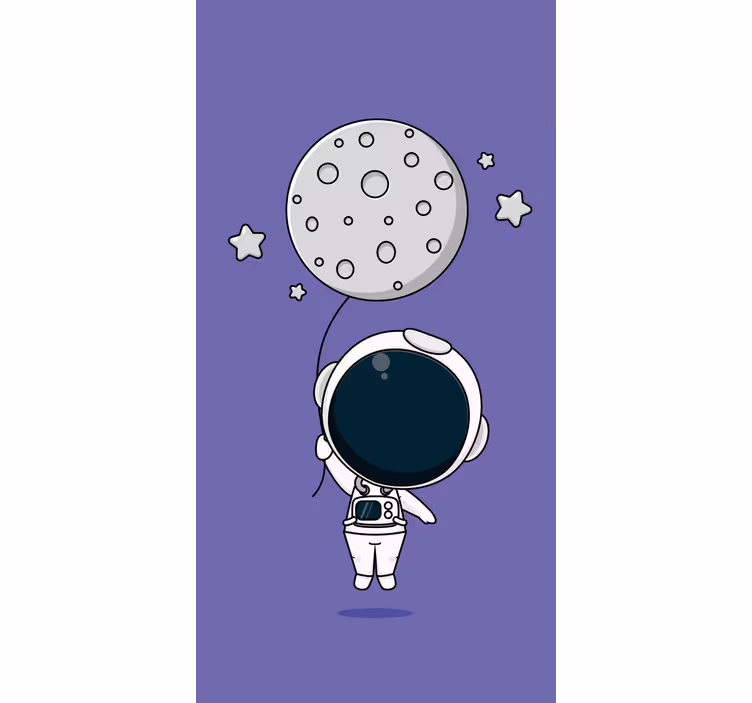 Rolo zavjese zabava astronaut drži mjesec - TenStickers