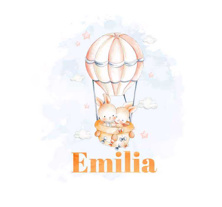 Pastelni balon sa Rolo zavjesem slatkim životinjama - TenStickers