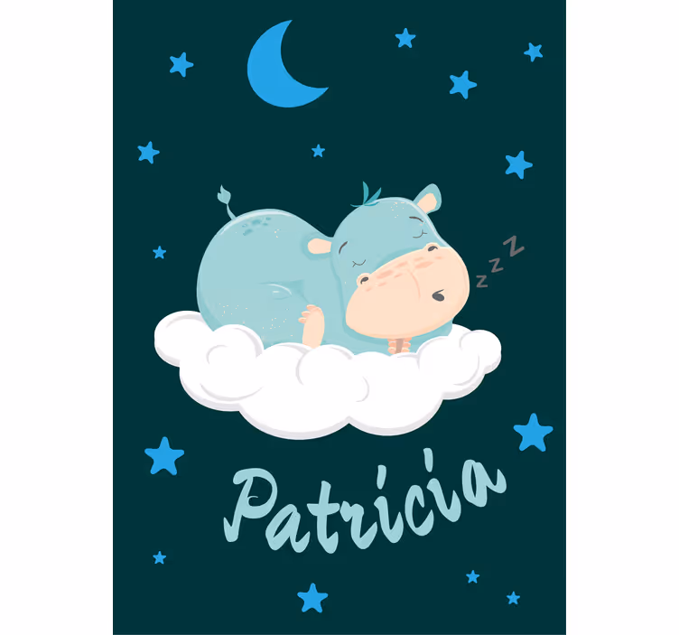 Rolo zavjese vrtić nilski konj san s imenom - TenStickers