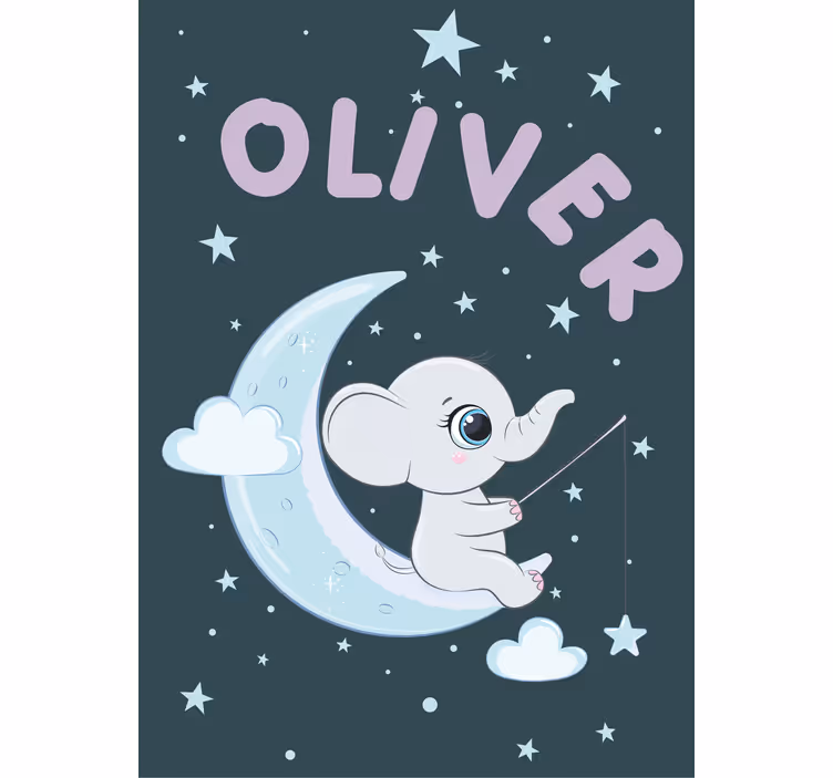 Slon i zvijezde prilagođena tiskana rolo zavjese - TenStickers