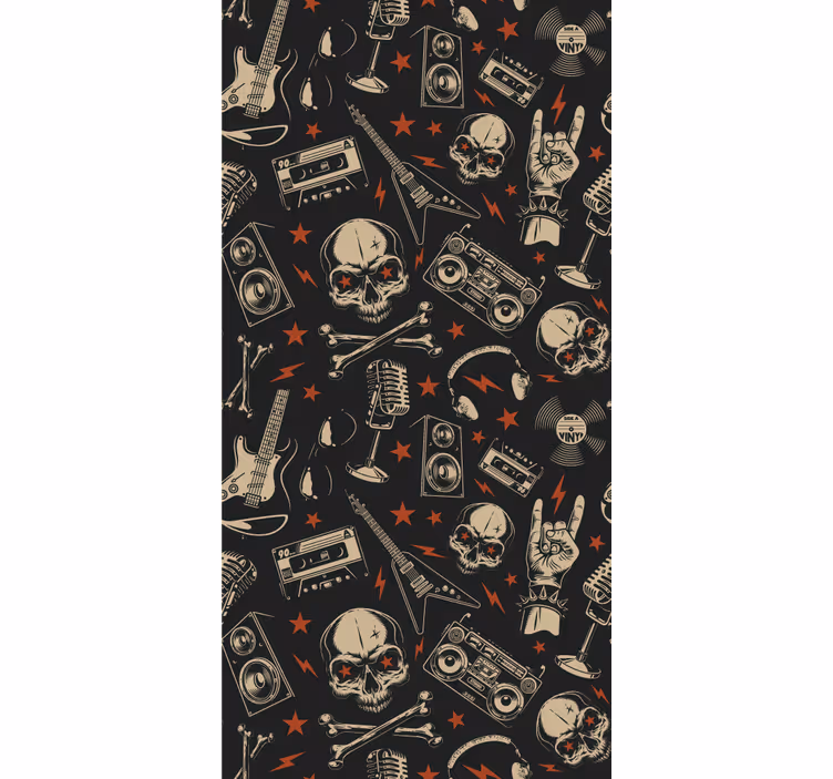 Grunge mjuzikl s lubanjama tinejdžer rolo zavjesa - TenStickers