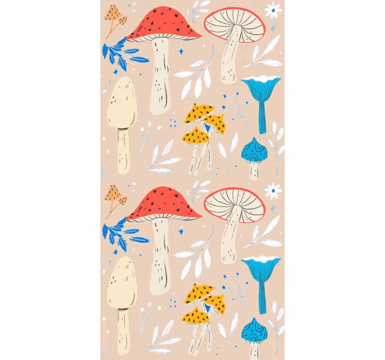 Ostale rolete ilustracija stiliziranih gljiva - TenStickers