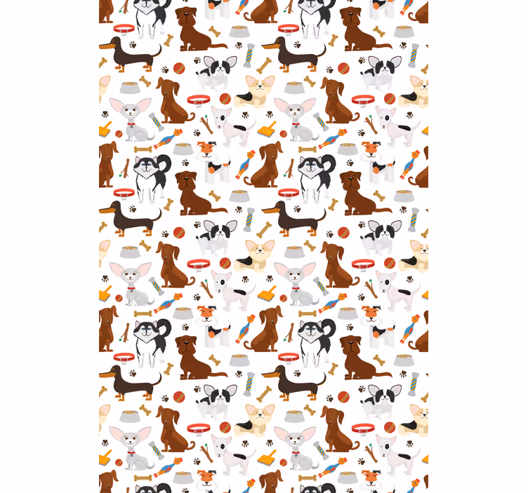 Rolo zavjese životinje slatki uzorci pasa - TenStickers