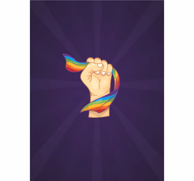 Rolo zavjese izvornik šaka koja drži dugu - TenStickers