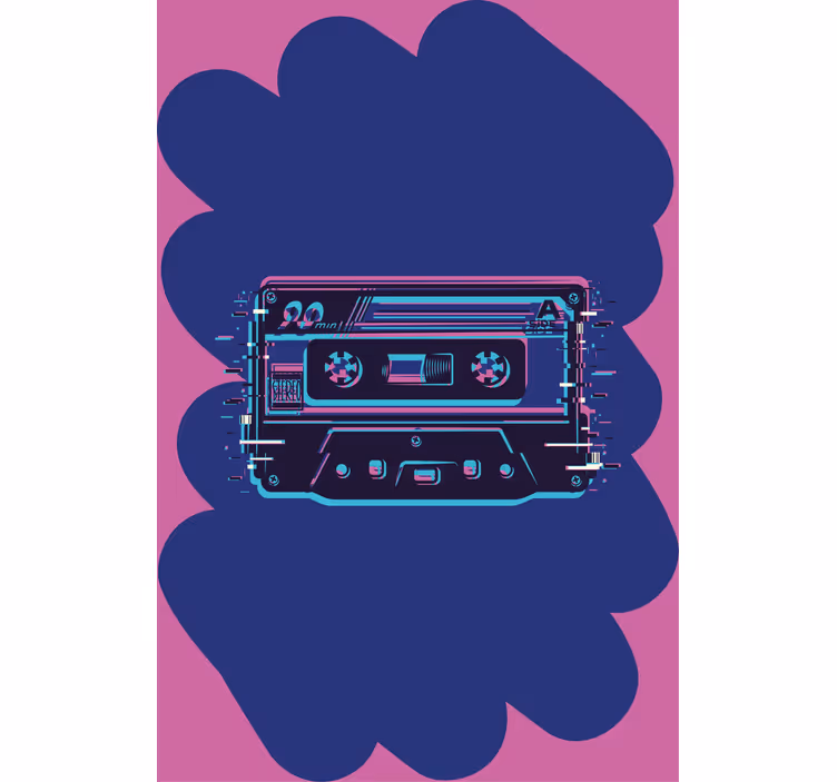 Rolo zavjese štreber retro ilustracija kazete - TenStickers