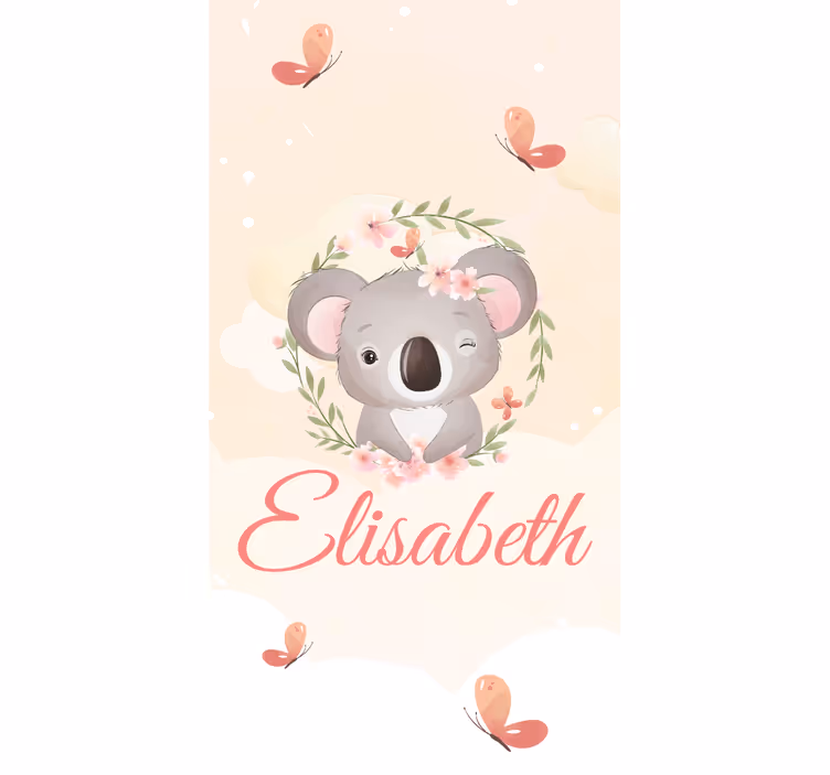Zavjese za dječju sobu s imenom baby koala - TenStickers