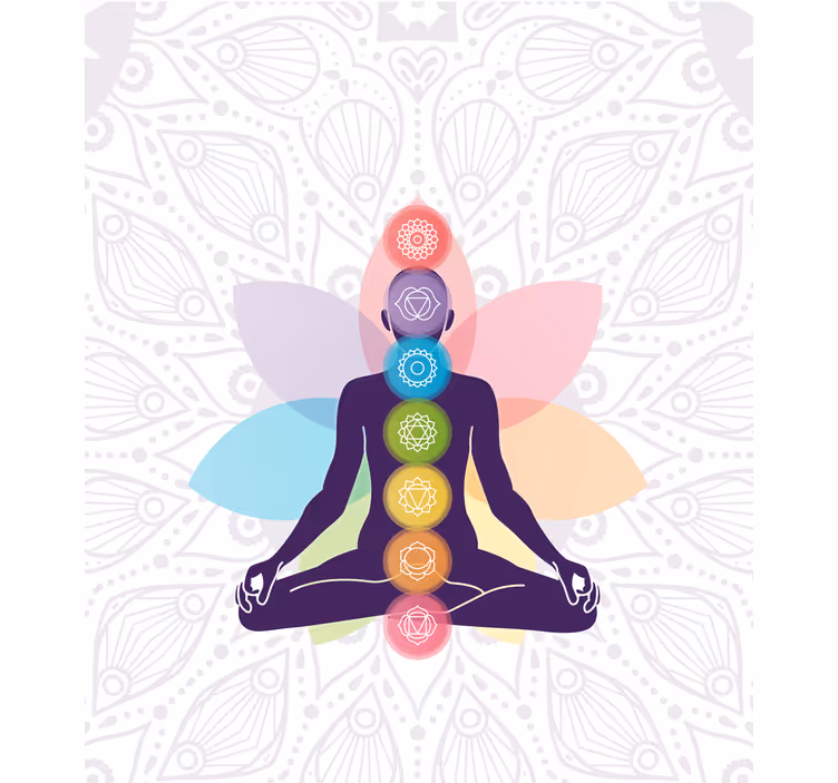 Rolo zavjese zen meditirajuća figura s čakrama - TenStickers