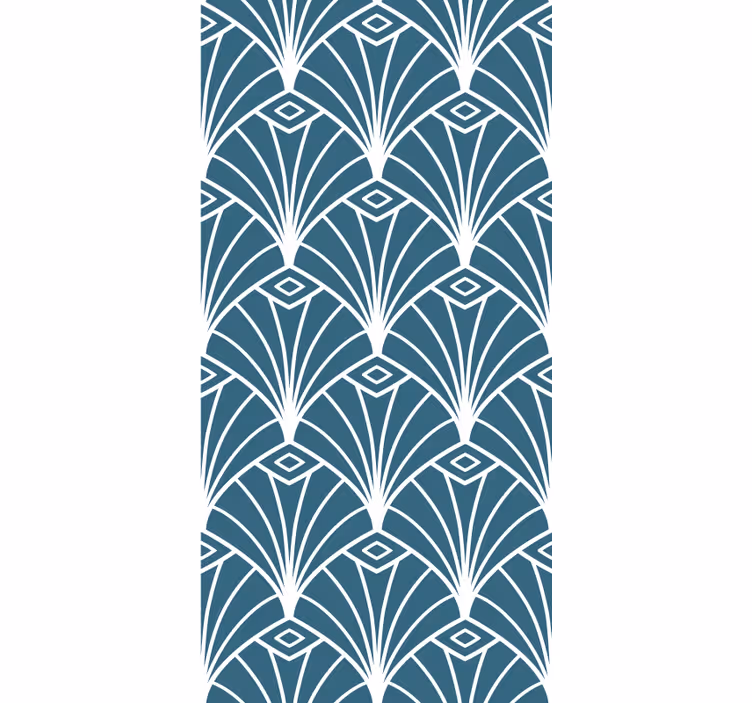 Plavo-bijeli "art deco" uzorak elegantna rolo zavjese - TenStickers
