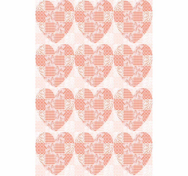 Patchwork crveno-bijelo srce rolo zavjesa - TenStickers