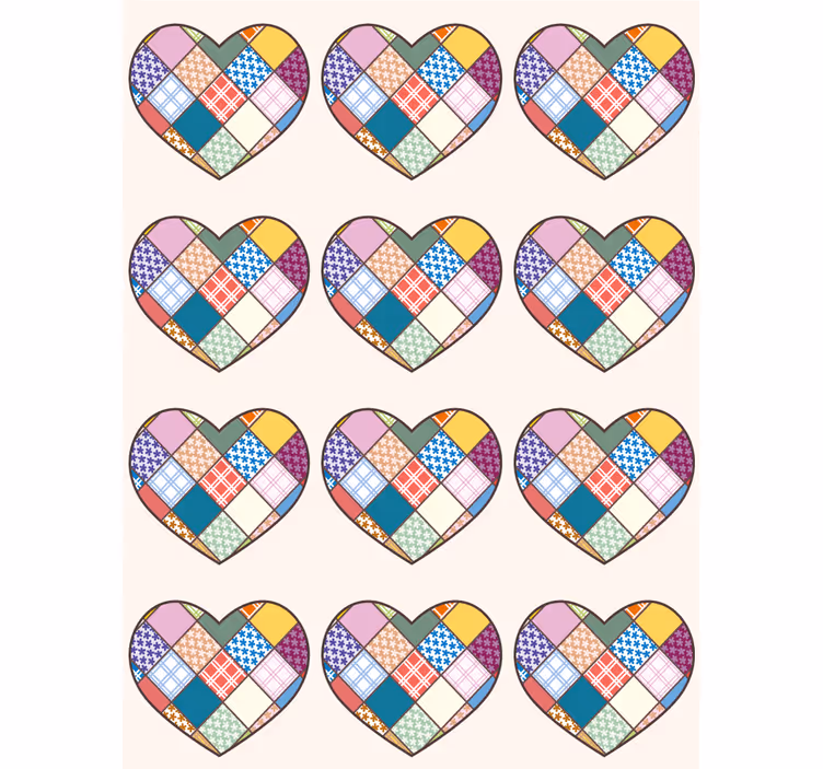 Rolo zavjese romantična šarena patchwork srca - TenStickers
