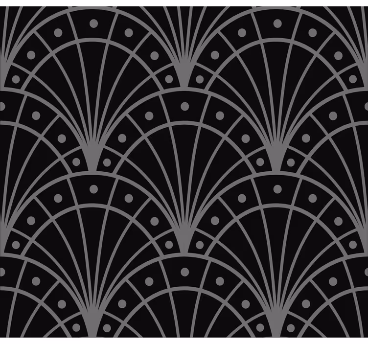 Zavjese za dnevni boravak elegantan crni art deco - TenStickers