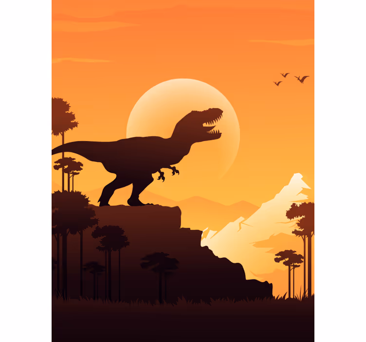 Rolo zavjese dinosaura t-rex silueta - TenStickers