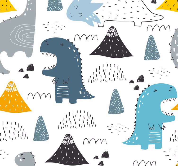 Rolo zavjese dinosaura skandinavski uzorak - TenStickers