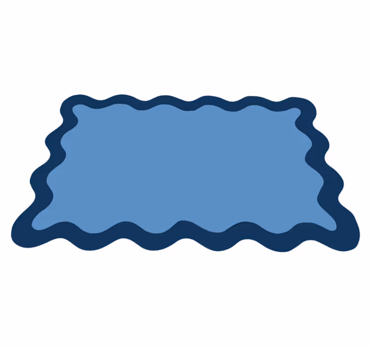 Podmetač moderan plavi valoviti rub - TenStickers