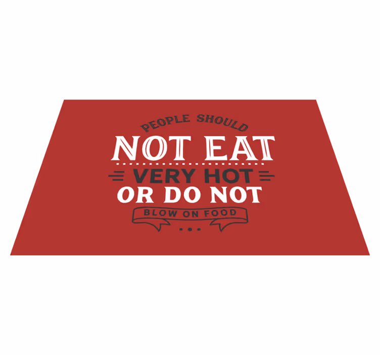 Podmetač citati s uputama za pravilno jedenje - TenStickers