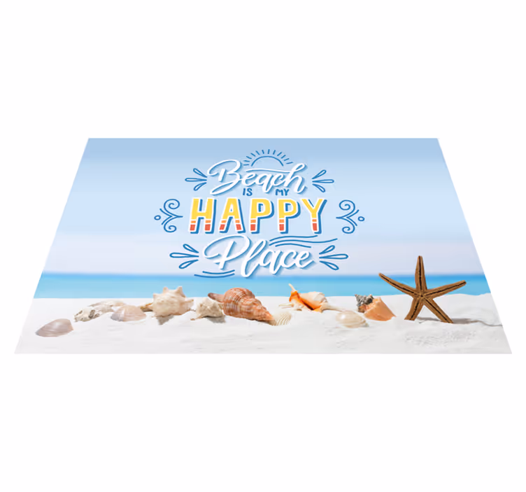 Podmetač citati plaža sretno mjesto - TenStickers