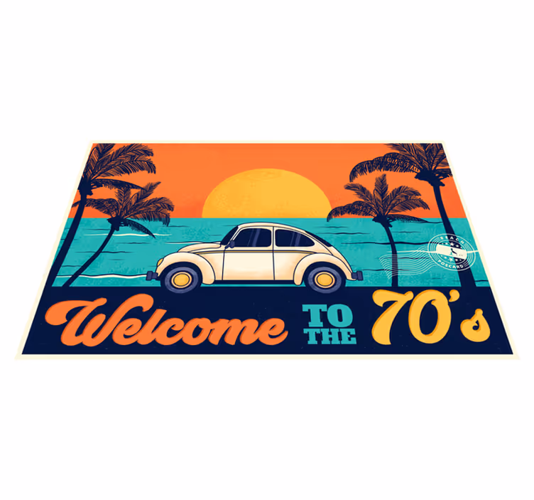 Podmetač elegantan retro plaža 70-ih godina - TenStickers