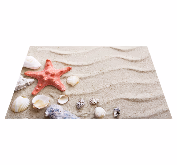 Podmetač izvornik scena plaže s morskim zvijezdama - TenStickers