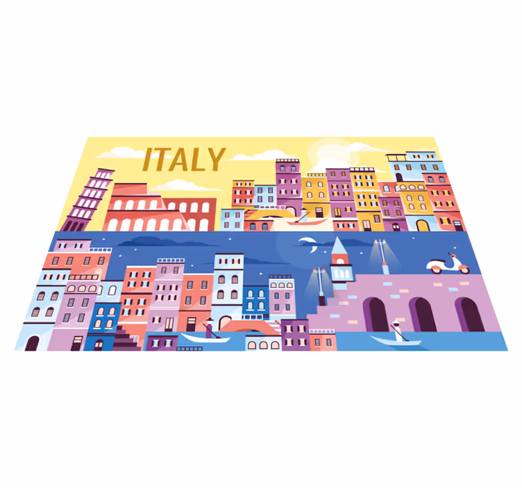 Podmetač s imenom Živopisni gradski pejzaž italije - TenStickers