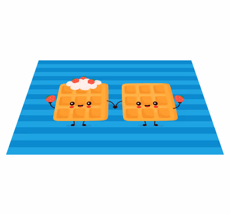 Podmetač djeca sretni waffle prijatelji - TenStickers