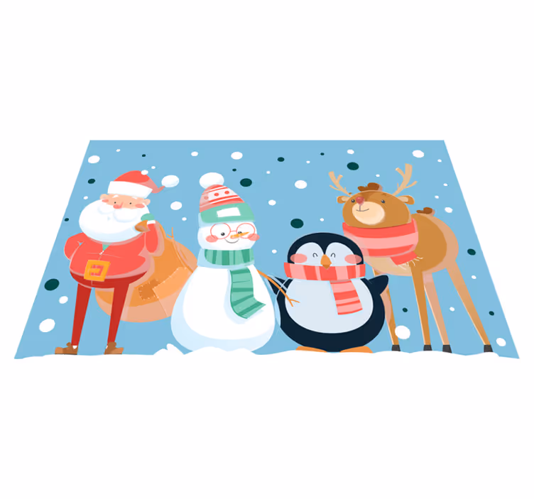 Podmetač božić s veselim likovima djeda mraza - TenStickers