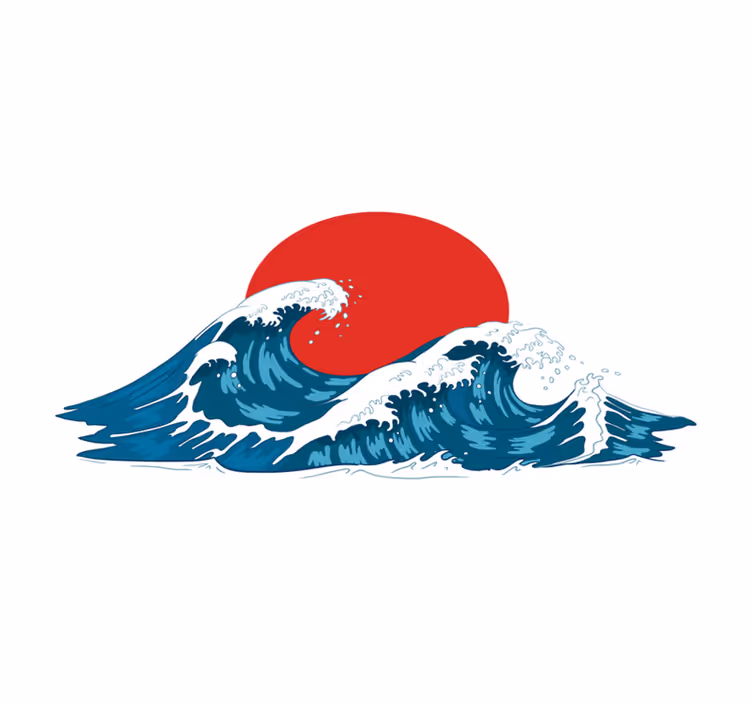 Podmetač izvornik valovi i izlazak sunca - TenStickers