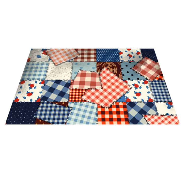 Podmetač tekstura u patchwork tkaninskom uzorku - TenStickers