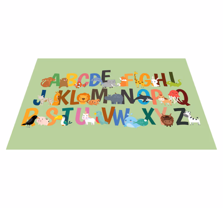 Podmetač djeca prikaz životinjskog abecednog reda - TenStickers