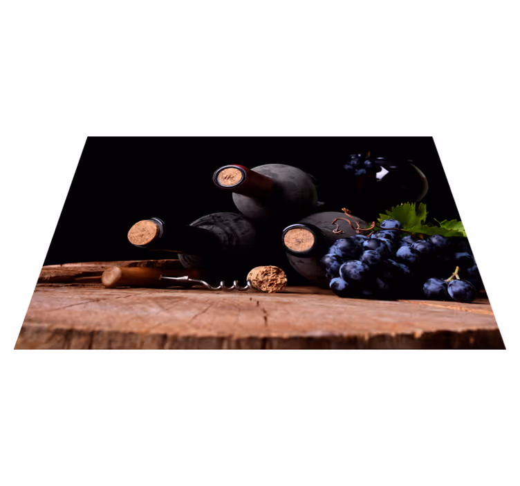 Podmetač izvornik grožđe i boce vina - TenStickers
