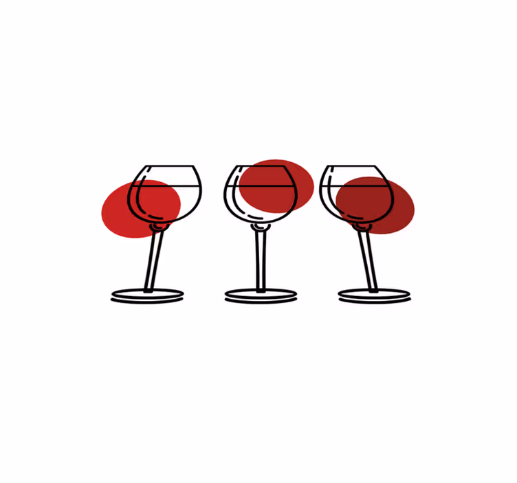 Podmetač izvornik trio čaša za vino - TenStickers