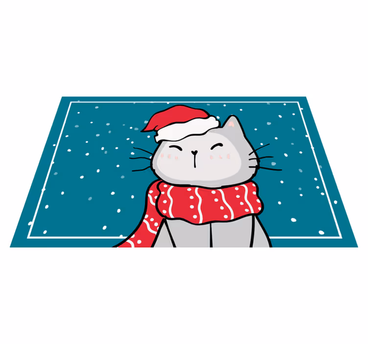 Podmetač božić veseli mačak djed mraz - TenStickers