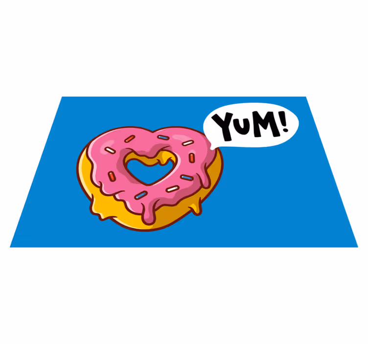 Slatka ljubavna krafna s ljubavnom porukom home placemat - TenStickers