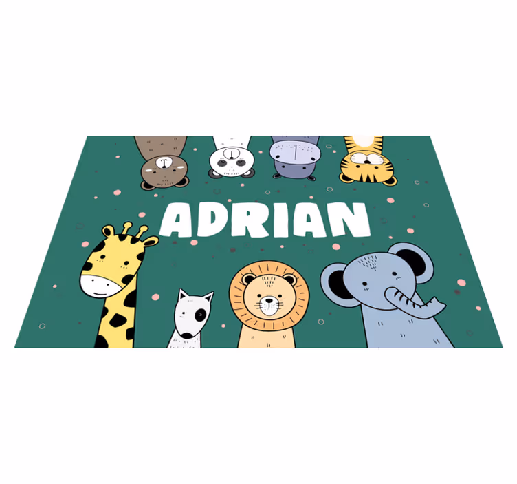 Crtići sa životinjama s personaliziranim podmetačem - TenStickers