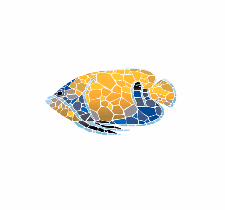 Podmetač izvornik mozaik riblja ilustracija - TenStickers