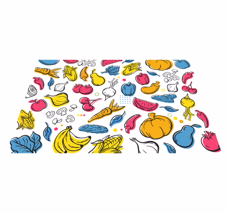 Podmetač izvornik s šarenim povrtnim uzorcima - TenStickers