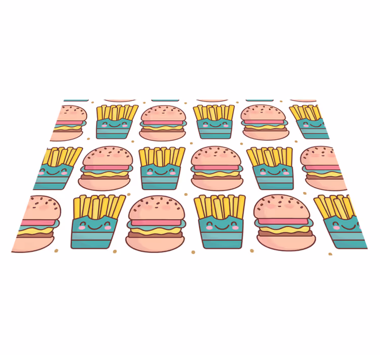 Pomfrit i hamburger moderne podmetače - TenStickers