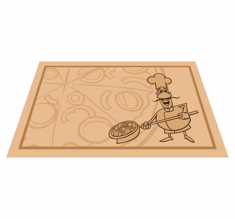 Podmetač djeca chef drži pizzu - TenStickers