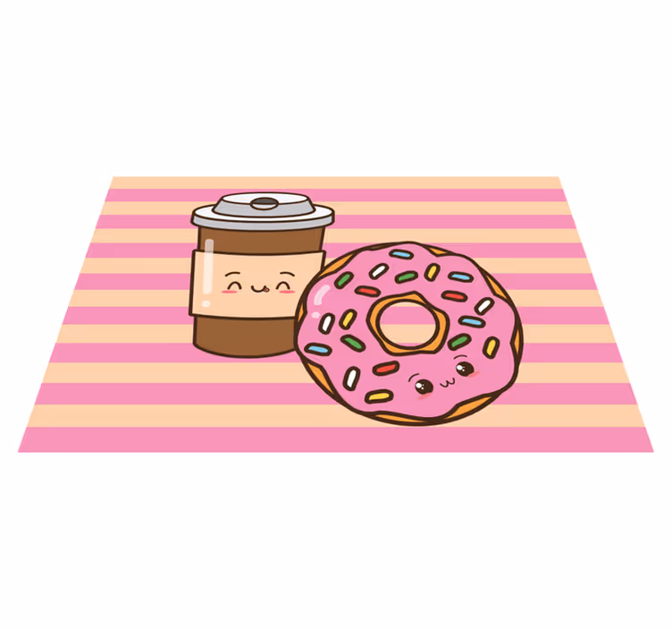 Podmetač djeca slatki kava donut - TenStickers