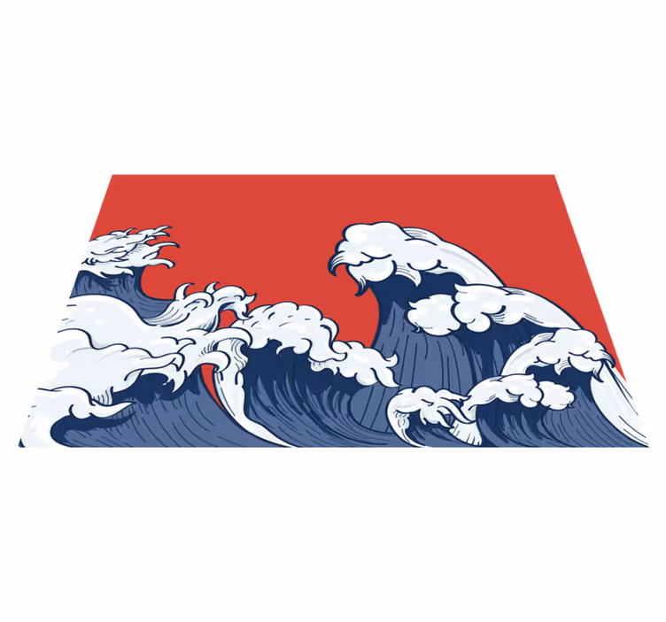 Podmetač izvornik crveni kanagawa val - TenStickers
