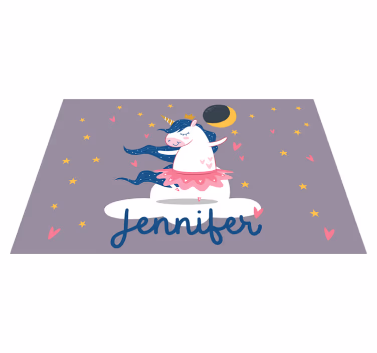 Balerina jednorog oblak personalizirani podmetači - TenStickers