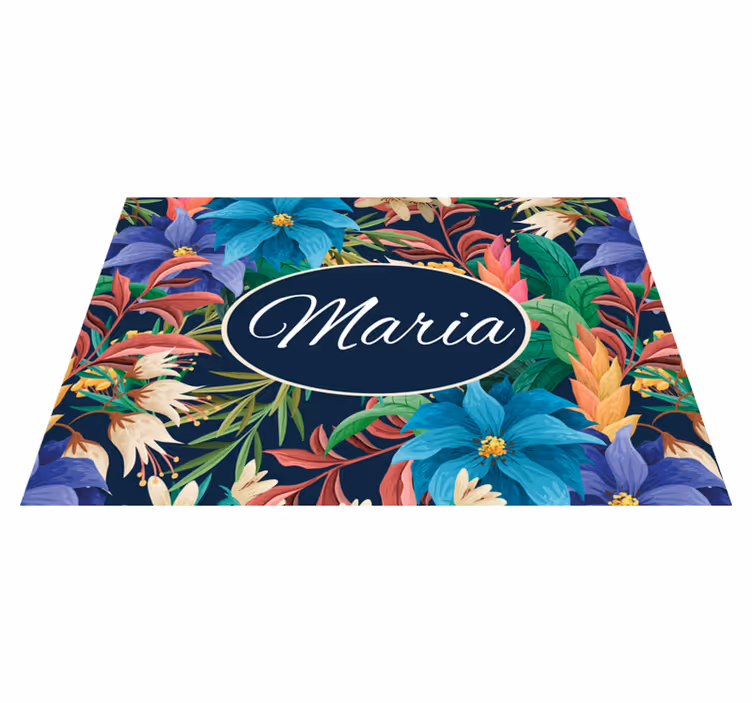 Podmetač s imenom floral personalizirani pladanj - TenStickers